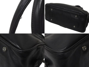 CHROME HEARTS クロムハーツ ジムバッグ ハンドバッグ スモール セメタリークロスパッチ レザー シルバー925 ブラック 美品 中古 4c073181