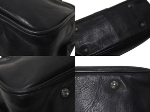 CHROME HEARTS クロムハーツ ジムバッグ ハンドバッグ スモール セメタリークロスパッチ レザー シルバー925 ブラック 美品 中古 4c073181