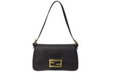 画像をギャラリービューアに読み込む, FENDI フェンディ ズッキーノ ミニマンマバケット ハンドバッグ ワンショルダーバッグ ブラウン ゴールド金具 美品 中古 4c073184 
