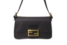 画像をギャラリービューアに読み込む, FENDI フェンディ ズッキーノ ミニマンマバケット ハンドバッグ ワンショルダーバッグ ブラウン ゴールド金具 美品 中古 4c073184 
