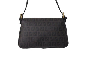 FENDI フェンディ ズッキーノ ミニマンマバケット ハンドバッグ ワンショルダーバッグ ブラウン ゴールド金具 美品 中古 4c073184 
