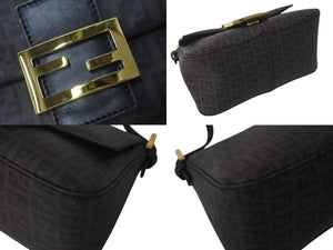 FENDI フェンディ ズッキーノ ミニマンマバケット ハンドバッグ ワンショルダーバッグ ブラウン ゴールド金具 美品 中古 4c073184 