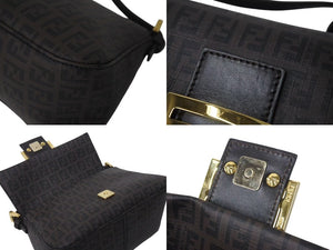 FENDI フェンディ ズッキーノ ミニマンマバケット ハンドバッグ ワンショルダーバッグ ブラウン ゴールド金具 美品 中古 4c073184 