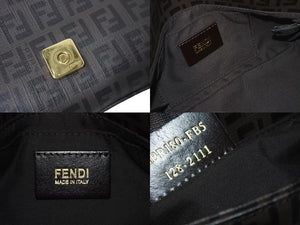 FENDI フェンディ ズッキーノ ミニマンマバケット ハンドバッグ ワンショルダーバッグ ブラウン ゴールド金具 美品 中古 4c073184 