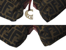 画像をギャラリービューアに読み込む, FENDI フェンディ マンマバケット ハンドバッグ ショルダーバッグ ズッカ柄 2000年代 キャンバス レザー ブラウン レッド 美品 中古 4c073187 