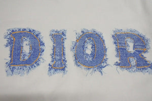 極美品 Christian Dior クリスチャンディオール 半袖Ｔシャツ 3P16155024 サイズ36 デニムロゴプリント ホワイト コットン 中古 4c073188
