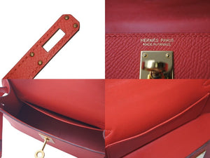 HERMES エルメス ミニケリー2 ヴォーエプソン ローズジャイプール ゴールド金具 外縫い 2WAY ショルダーバッグ X刻印 美品 中古 4c073195