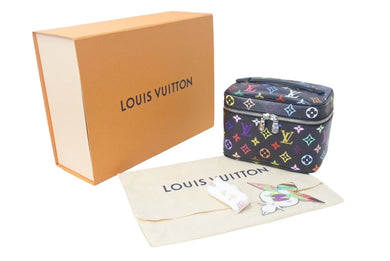 新品未使用 LOUIS VUITTON ルイヴィトン LV × TM ニース ミニ ハンドバッグ M13747 モノグラム マルチカラー ブラック 村上隆 中古 4c073200