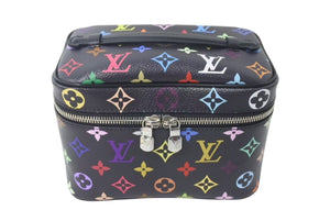 新品未使用 LOUIS VUITTON ルイヴィトン LV × TM ニース ミニ ハンドバッグ M13747 モノグラム マルチカラー ブラック 村上隆 中古 4c073200