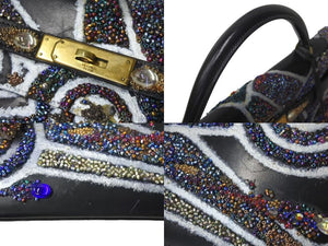 HERMES エルメス ケリー32 旧型 外縫い ボックスカーフ ブラック ゴールド金具 カスタム 美品 中古 4c073208