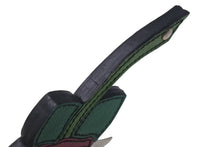 Load image into Gallery viewer, PRADA プラダ キーリング フラワーチャーム バラ ローズ レザー メタル ピンク グリーン シルバー金具 美品 中古 4c073219