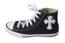 Load image into Gallery viewer, 新品未使用 CHROME HEARTS クロムハーツ コンバース キッズ サイズ21.5cm ブラック CH クロスパッチ 中古 4c073220