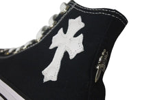 Load image into Gallery viewer, 新品未使用 CHROME HEARTS クロムハーツ コンバース キッズ サイズ21.5cm ブラック CH クロスパッチ 中古 4c073220