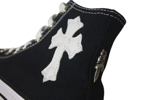 新品未使用 CHROME HEARTS クロムハーツ コンバース キッズ サイズ21.5cm ブラック CH クロスパッチ 中古 4c073220