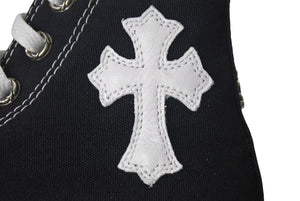 新品未使用 CHROME HEARTS クロムハーツ コンバース キッズ サイズ21.5cm ブラック CH クロスパッチ 中古 4c073220