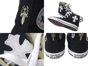 新品未使用 CHROME HEARTS クロムハーツ コンバース キッズ サイズ21.5cm ブラック CH クロスパッチ 中古 4c073220