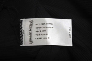 新品未使用 CHROME HEARTS クロムハーツ タンクトップ ホースシュー ノースリーブ サイズL ブラック CH クロス コットン 中古 4c073221