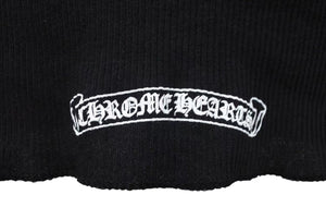 新品未使用 CHROME HEARTS クロムハーツ タンクトップ ホースシュー ノースリーブ サイズL ブラック CH クロス コットン 中古 4c073221