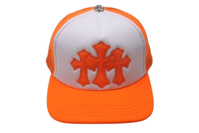 新品未使用 CHROME HEARTS クロムハーツ トラッカーキャップ CHクロスパッチ ONE SIZE メッシュ オレンジ シルバー925 中古 4c073222