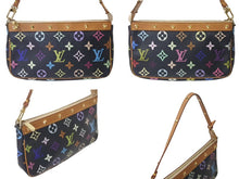 Load image into Gallery viewer, LOUIS VUITTON ルイヴィトン ポシェット アクセソワール アクセサリーポーチ M92648 モノグラムマルチ 村上隆 ブラック 美品 中古 4c073223