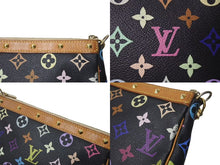 Load image into Gallery viewer, LOUIS VUITTON ルイヴィトン ポシェット アクセソワール アクセサリーポーチ M92648 モノグラムマルチ 村上隆 ブラック 美品 中古 4c073223