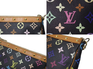 LOUIS VUITTON ルイヴィトン ポシェット アクセソワール アクセサリーポーチ M92648 モノグラムマルチ 村上隆 ブラック 美品 中古 4c073223