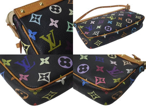 LOUIS VUITTON ルイヴィトン ポシェット アクセソワール アクセサリーポーチ M92648 モノグラムマルチ 村上隆 ブラック 美品 中古 4c073223