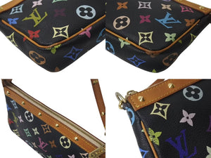 LOUIS VUITTON ルイヴィトン ポシェット アクセソワール アクセサリーポーチ M92648 モノグラムマルチ 村上隆 ブラック 美品 中古 4c073223