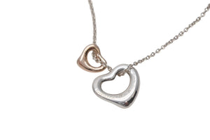 極美品 TIFFANY&Co. ティファニー エルサ ペレッティ オープン ハート ペンダント ネックレス エクストラミニ 重量約2.4g 全長約41cm 美品 中古 4c073231
