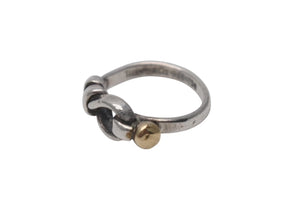 TIFFANY&Co. ティファニー フックアンドアイ コンビ リング 指輪 K18 シルバー925 3g サイズ7号 美品 中古 4c073234