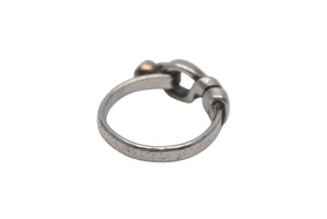TIFFANY&Co. ティファニー フックアンドアイ コンビ リング 指輪 K18 シルバー925 3g サイズ7号 美品 中古 4c073234