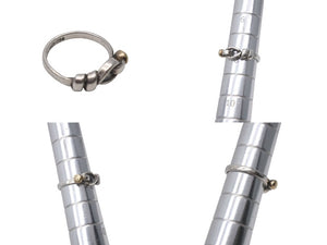 TIFFANY&Co. ティファニー フックアンドアイ コンビ リング 指輪 K18 シルバー925 3g サイズ7号 美品 中古 4c073234