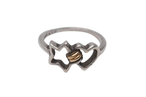 TIFFANY&Co. ティファニー スターアンドハート リング 指輪 K18 シルバー925 3g サイズ10号 美品 中古 4c073236