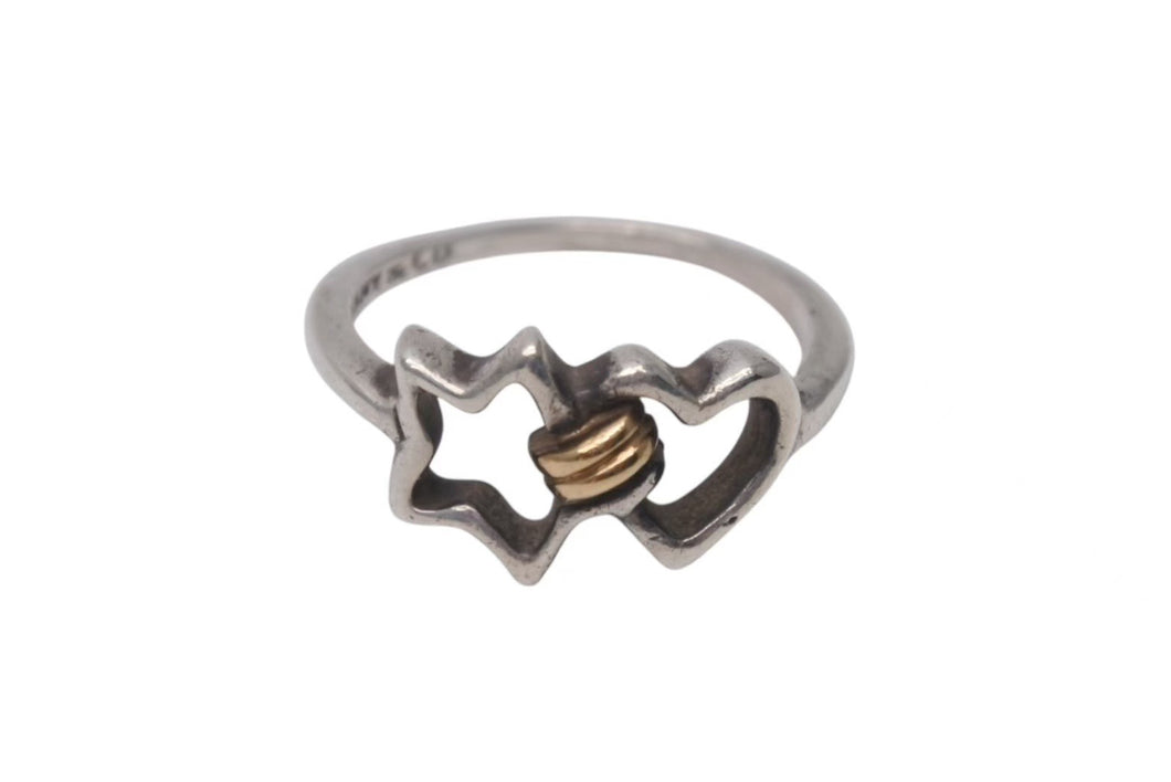 TIFFANY&Co. ティファニー スターアンドハート リング 指輪 K18 シルバー925 3g サイズ10号 美品 中古 4c073236