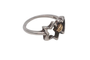 TIFFANY&Co. ティファニー スターアンドハート リング 指輪 K18 シルバー925 3g サイズ10号 美品 中古 4c073236