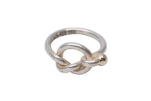 Load image into Gallery viewer, TIFFANY&amp;Co. ティファニー フックアンドアイ コンビ リング 指輪 K18 シルバー925 3g サイズ7号 美品 中古 4c073237