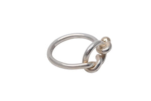 TIFFANY&Co. ティファニー フックアンドアイ コンビ リング 指輪 K18 シルバー925 3g サイズ7号 美品 中古 4c073237