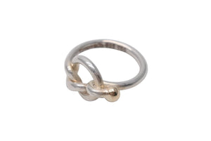 TIFFANY&Co. ティファニー フックアンドアイ コンビ リング 指輪 K18 シルバー925 3g サイズ7号 美品 中古 4c073237