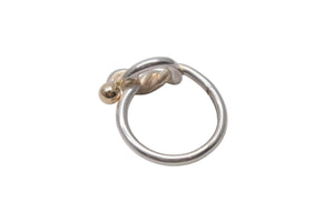 TIFFANY&Co. ティファニー フックアンドアイ コンビ リング 指輪 K18 シルバー925 3g サイズ7号 美品 中古 4c073237