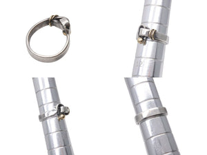 TIFFANY&Co. ティファニー フックアンドアイ コンビ リング 指輪 K18 シルバー925 4g サイズ7号 美品 中古 4c073238