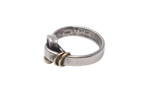 TIFFANY&Co. ティファニー フックアンドアイ コンビ リング 指輪 K18 シルバー925 4g サイズ7号 美品 中古 4c073238