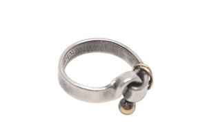 TIFFANY&Co. ティファニー フックアンドアイ コンビ リング 指輪 K18 シルバー925 4g サイズ7号 美品 中古 4c073238