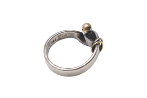 TIFFANY&Co. ティファニー フックアンドアイ コンビ リング 指輪 K18 シルバー925 4g サイズ7号 美品 中古 4c073238
