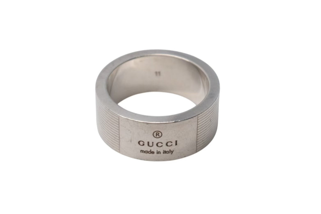 GUCCI グッチ リング ブランテッド BRANTED カットアウトG 指輪 8g 10号 シルバー925 中古 4c073240 