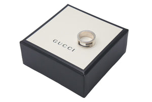 GUCCI グッチ リング ブランテッド BRANTED カットアウトG 指輪 7g 9号 シルバー925 中古 4c073241 