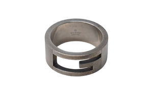 GUCCI グッチ リング ブランテッド BRANTED カットアウトG 指輪 7g 9号 シルバー925 中古 4c073241 