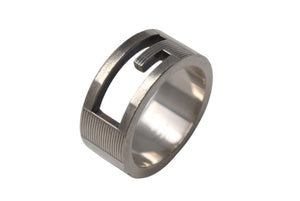 GUCCI グッチ リング ブランテッド BRANTED カットアウトG 指輪 7g 9号 シルバー925 中古 4c073241 