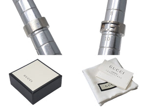 GUCCI グッチ リング ブランテッド BRANTED カットアウトG 指輪 7g 9号 シルバー925 中古 4c073241 