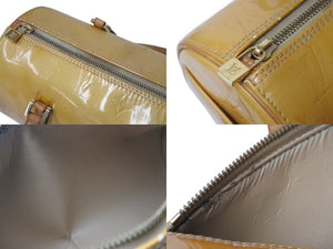 LOUIS VUITTON ルイヴィトン ベッドフォード ハンドバッグ M91329 モノグラムヴェルニ 筒型 ゴールド金具 ベージュ 中古 4c073246