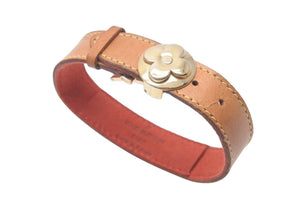 LOUIS VUITTON ルイヴィトン グッドラック ブレスレット M64448 モノグラム ブラウン ゴールド レザー GP 美品 中古 4c073253